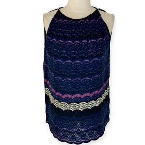 M Missoni multicolor chevron top, Womens medium crochet sleeveless swing cami